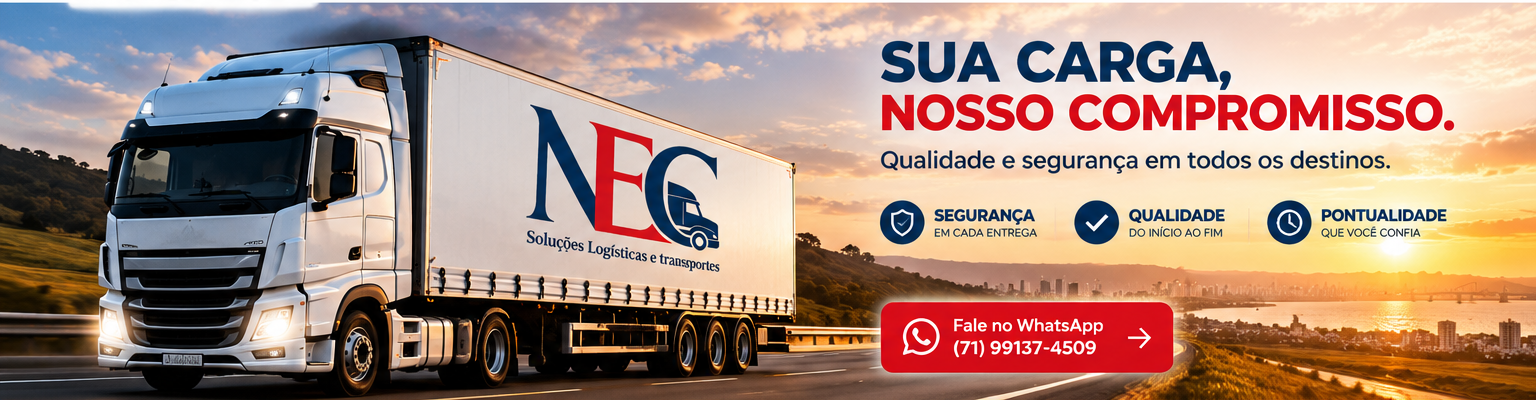 Caminhão da NEC Soluções Logísticas e Transportes em operação